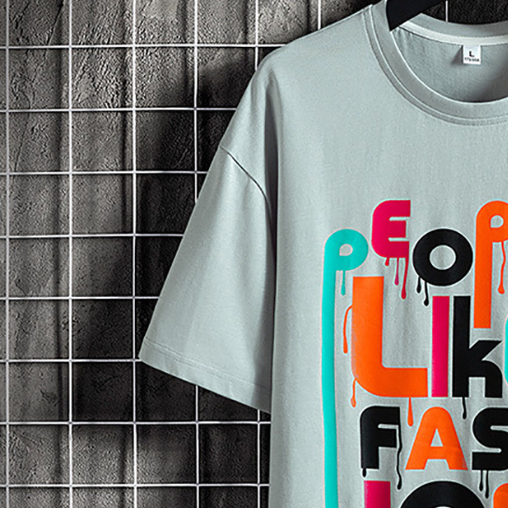 Men Typography Printed Round Neck Cotton Relaxed Fit T-shirt