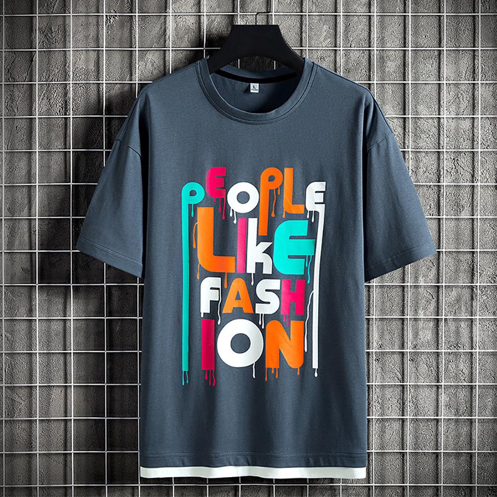 Men Typography Printed Round Neck Cotton Relaxed Fit T-shirt
