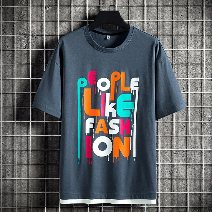 Men Typography Printed Round Neck Cotton Relaxed Fit T-shirt