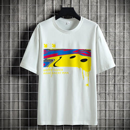 Men Graphic Printed Round Neck Cotton Relaxed Fit T-shirt