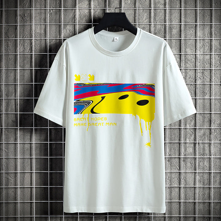 Men Graphic Printed Round Neck Cotton Relaxed Fit T-shirt