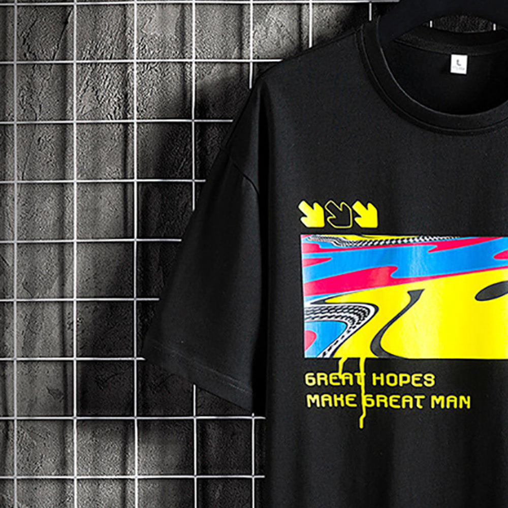 Men Graphic Printed Round Neck Regular Fit T-shirt