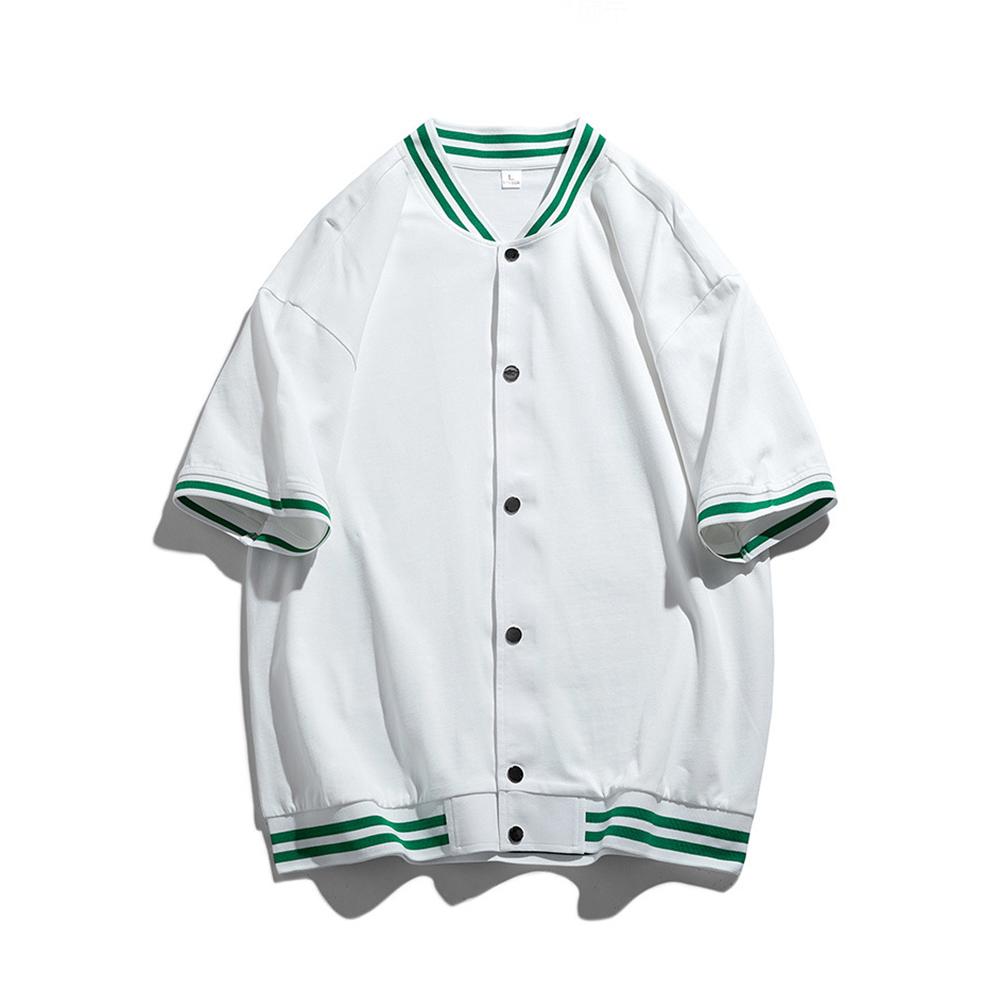 Men Striped Mandarin Collar Cotton Bomber Jacket