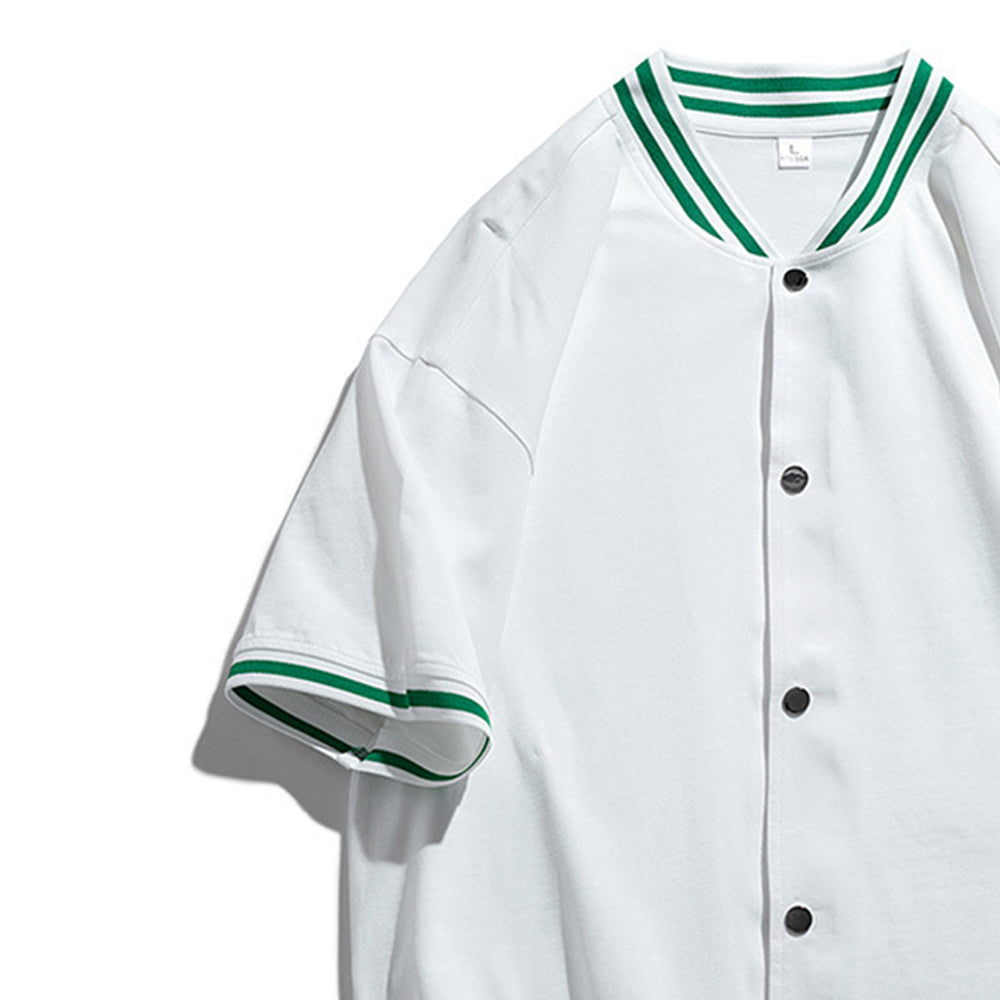 Men Striped Mandarin Collar Cotton Bomber Jacket