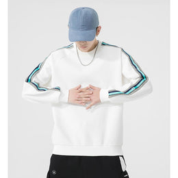 Men Solid Striped Sweatshirt