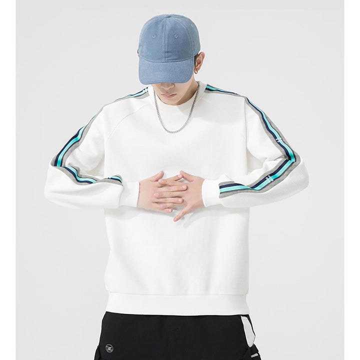 Men Solid Striped Sweatshirt