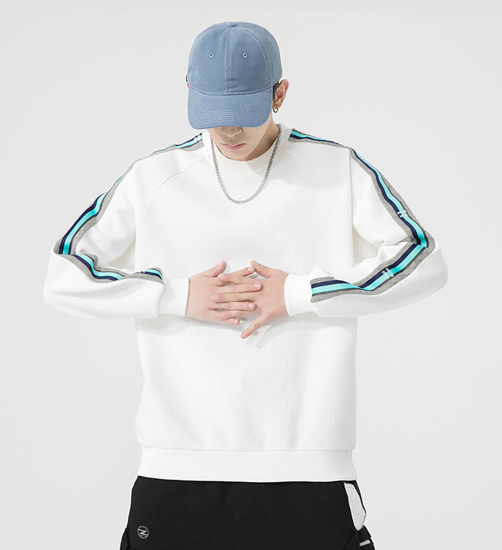 Men Solid Striped Sweatshirt