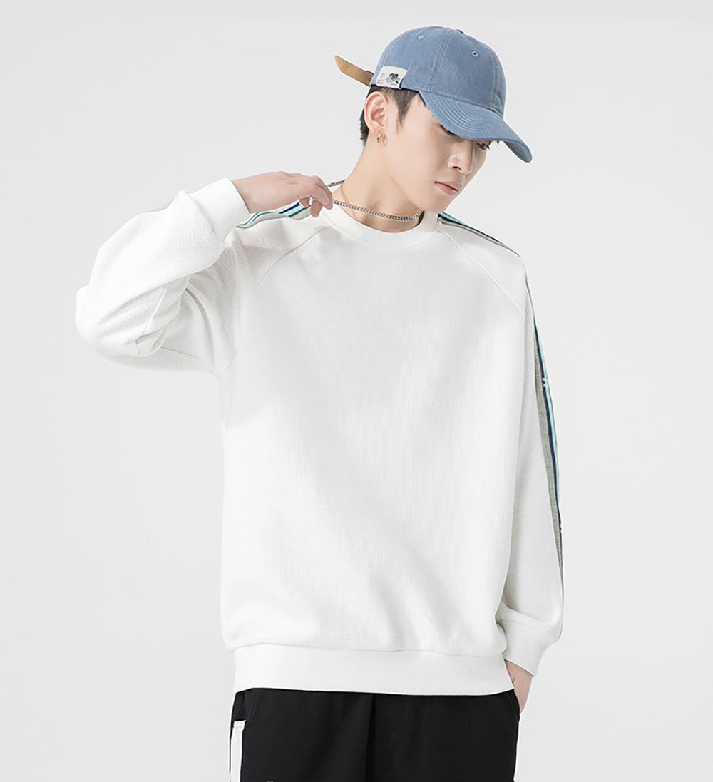 Men Solid Striped Sweatshirt