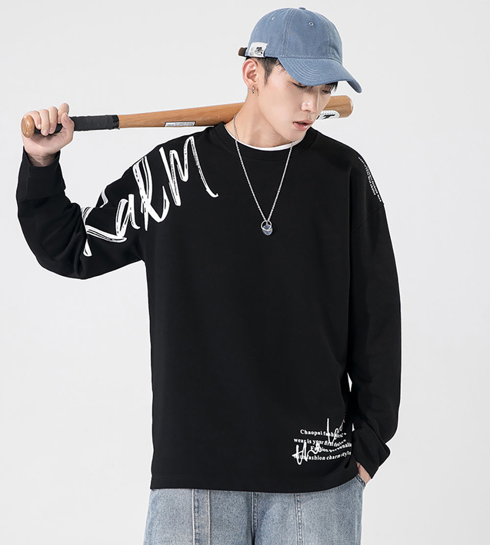 Men Typography Printed Round Neck Cotton T-shirt