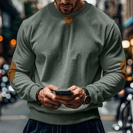 Men Solid Round Neck Long Sleeves Sweatshirt