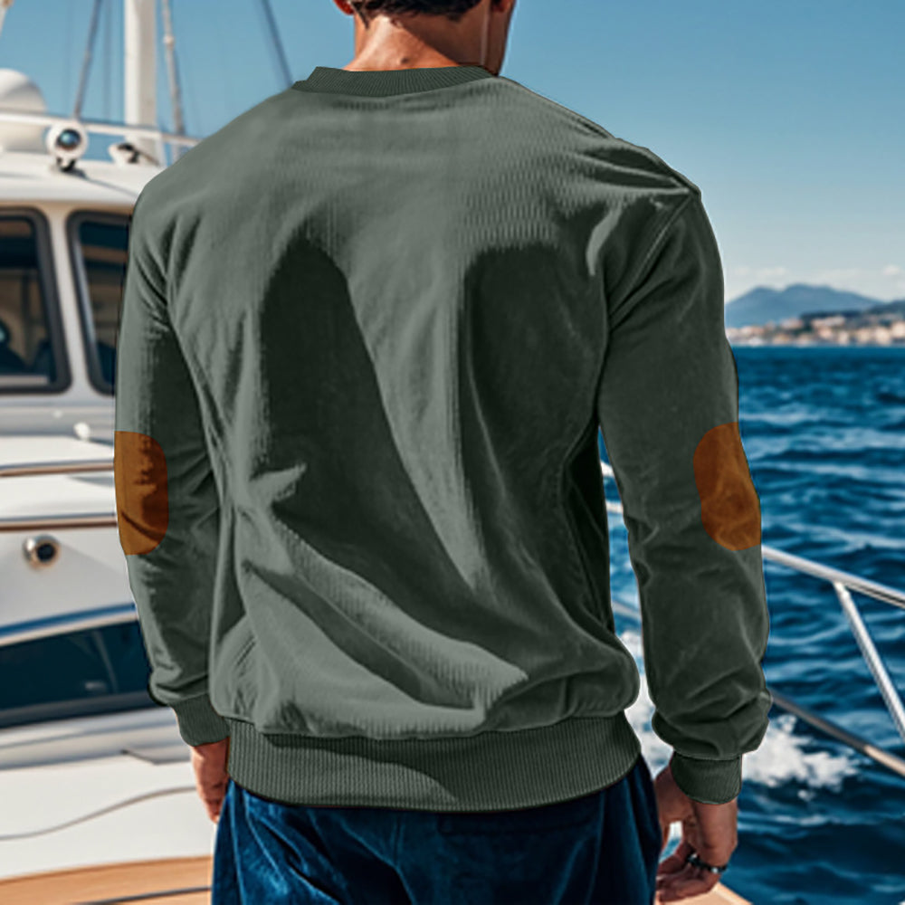 Men Solid Round Neck Long Sleeves Sweatshirt