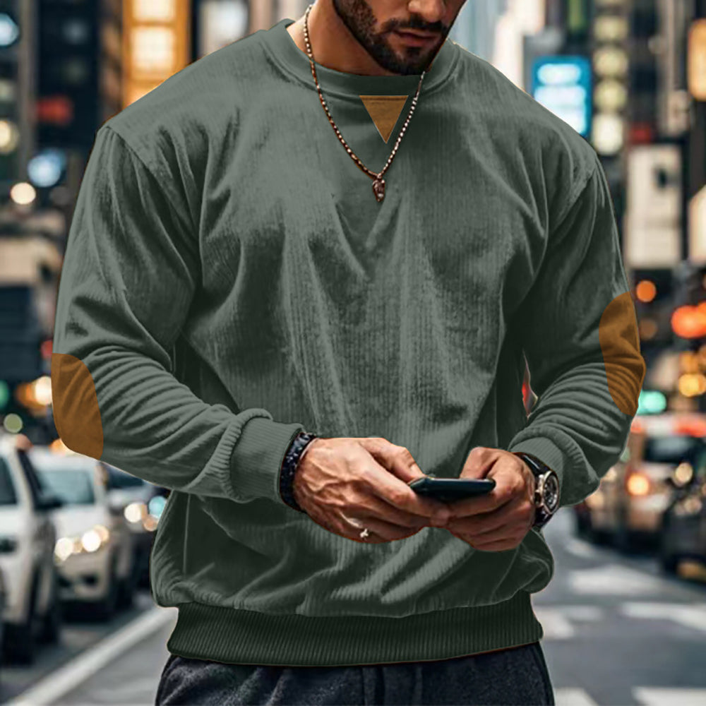 Men Solid Round Neck Long Sleeves Sweatshirt