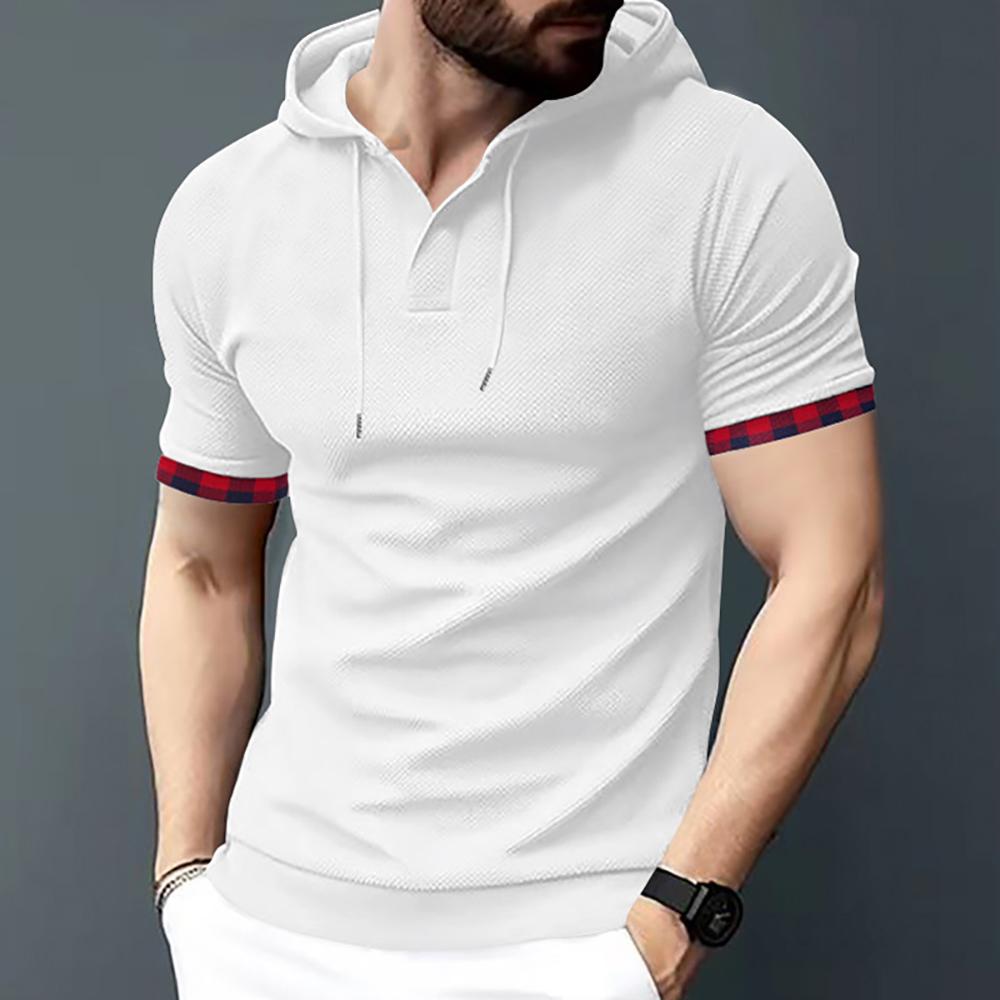 Men Solid Hood T-shirt