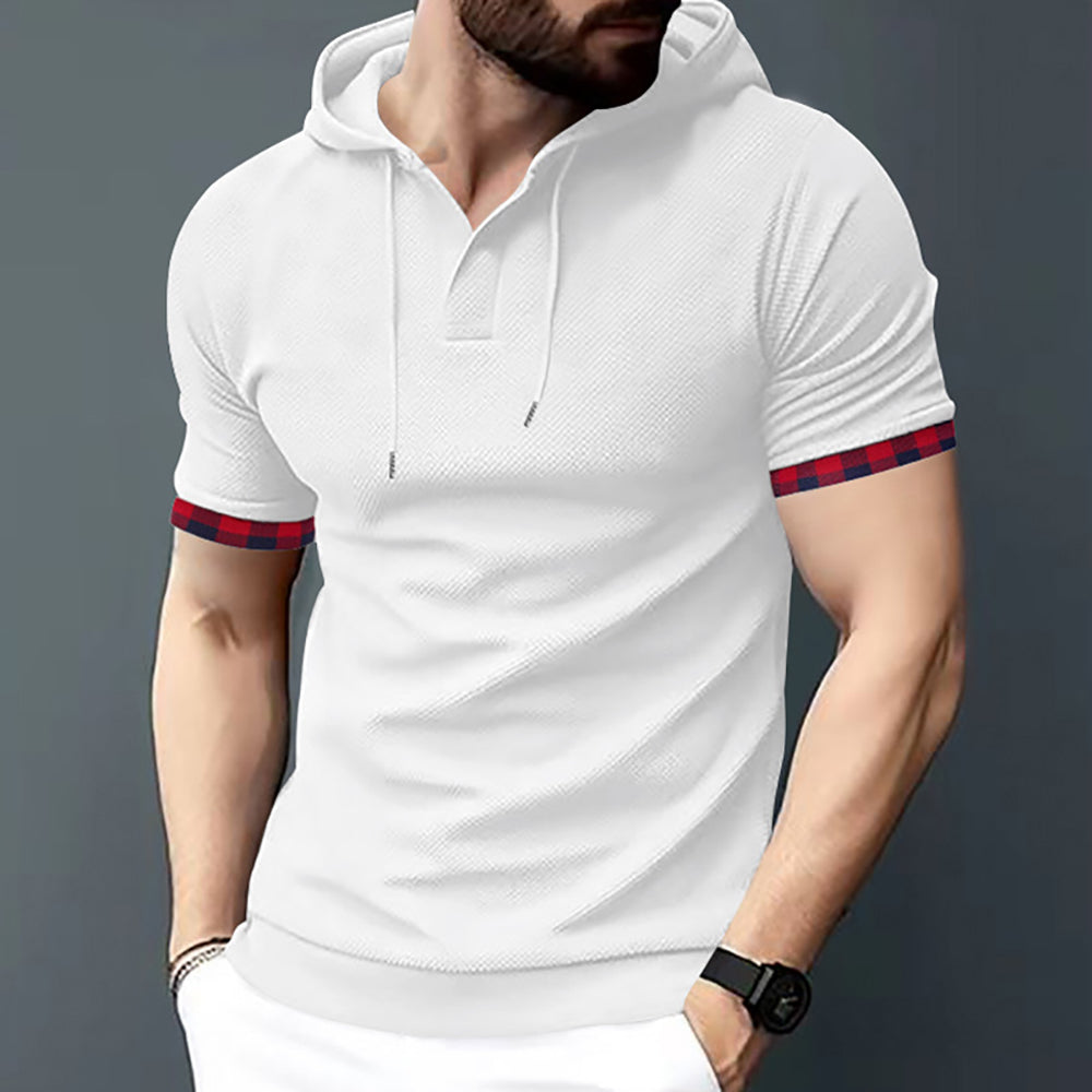 Men Solid Hood T-shirt