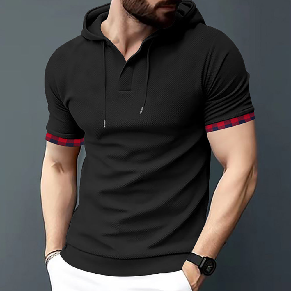 Men Solid Hood T-shirt