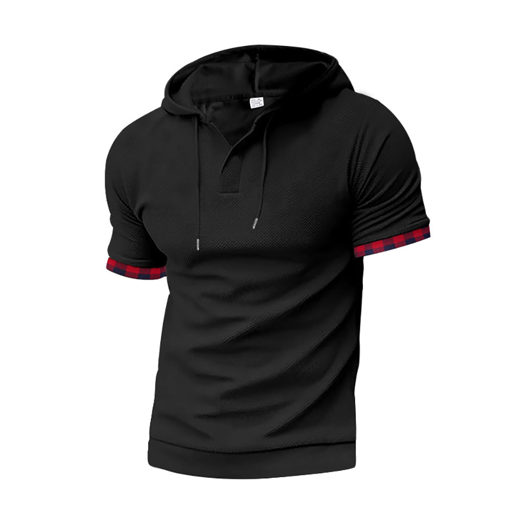Men Solid Hood T-shirt
