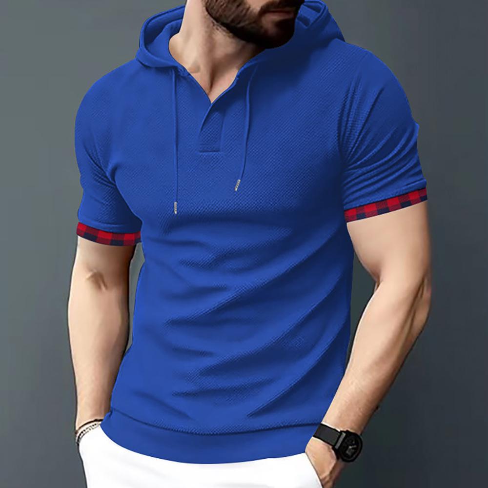 Men Solid Hooded T-shirt