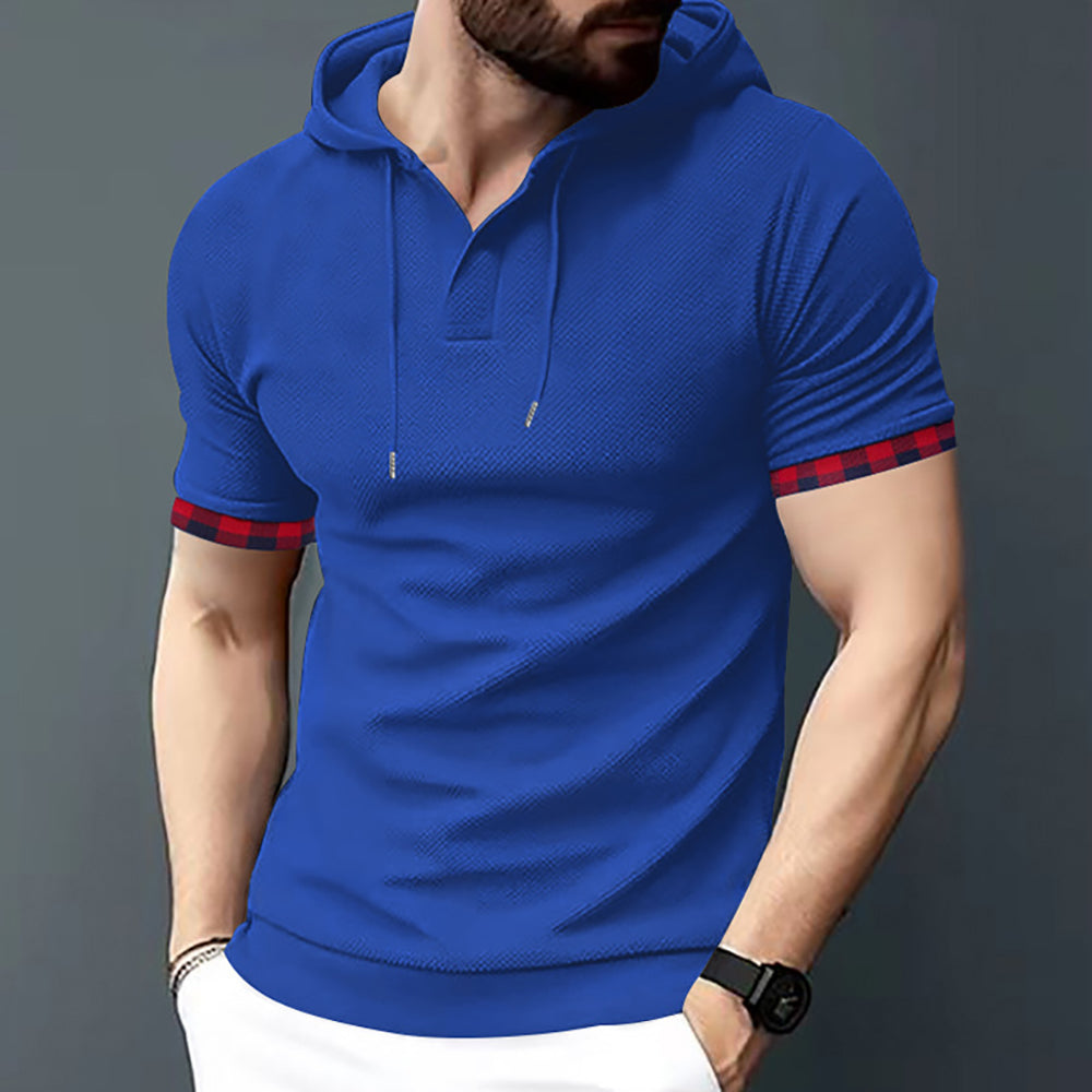 Men Solid Hooded T-shirt