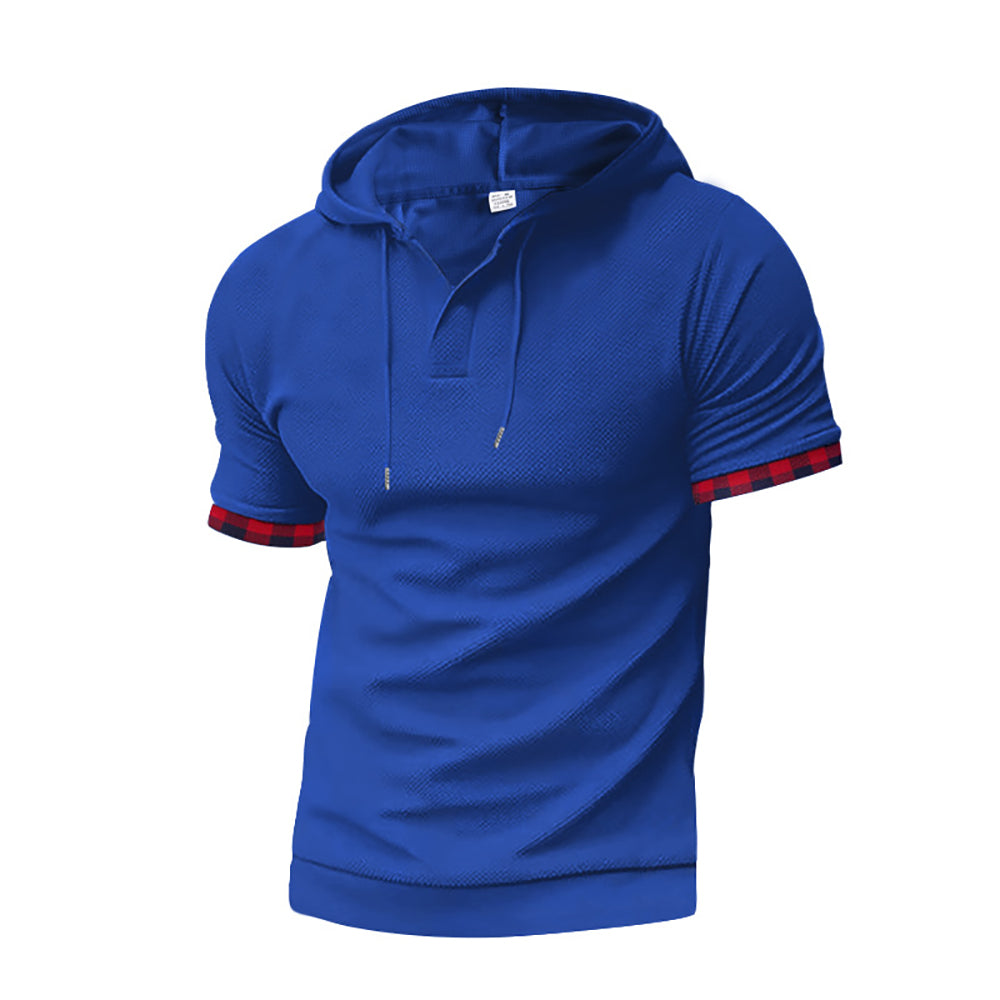 Men Solid Hooded T-shirt