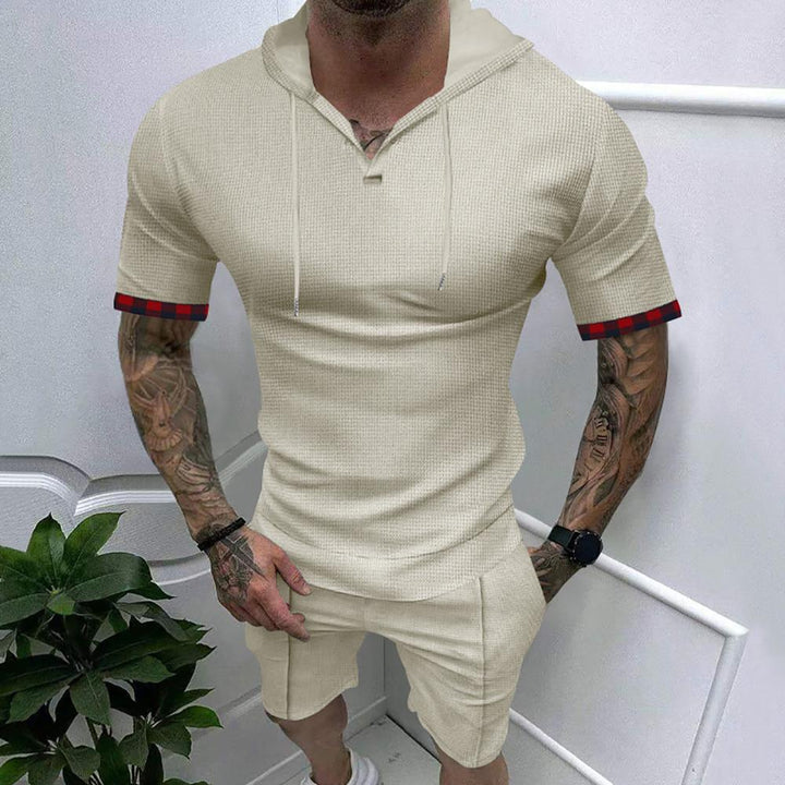 Hooded Short Sleeves T-Shirt With Shorts