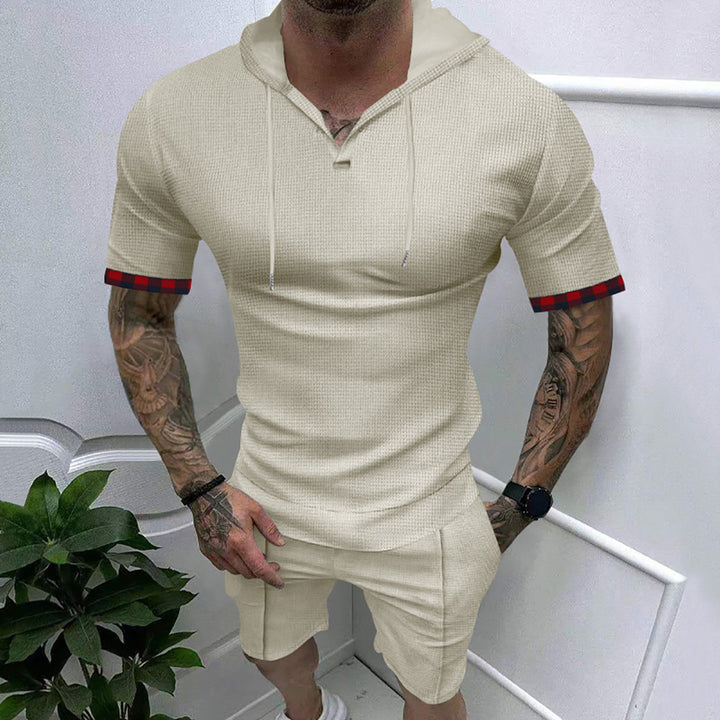 Hooded Short Sleeves T-Shirt With Shorts