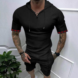 Hooded Short Sleeves T-Shirt With Shorts