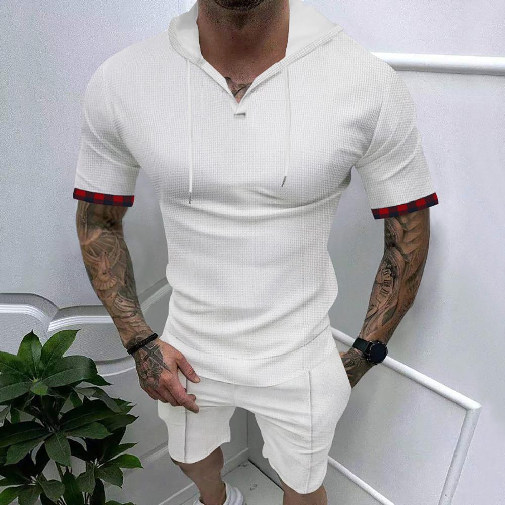 Hooded Short Sleeves T-Shirt With Shorts