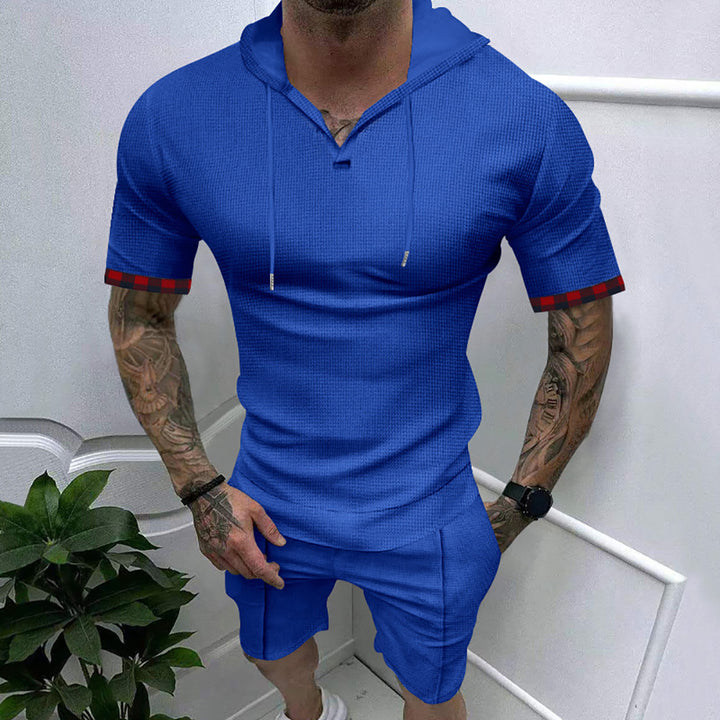 Hooded Short Sleeves T-Shirt With Shorts