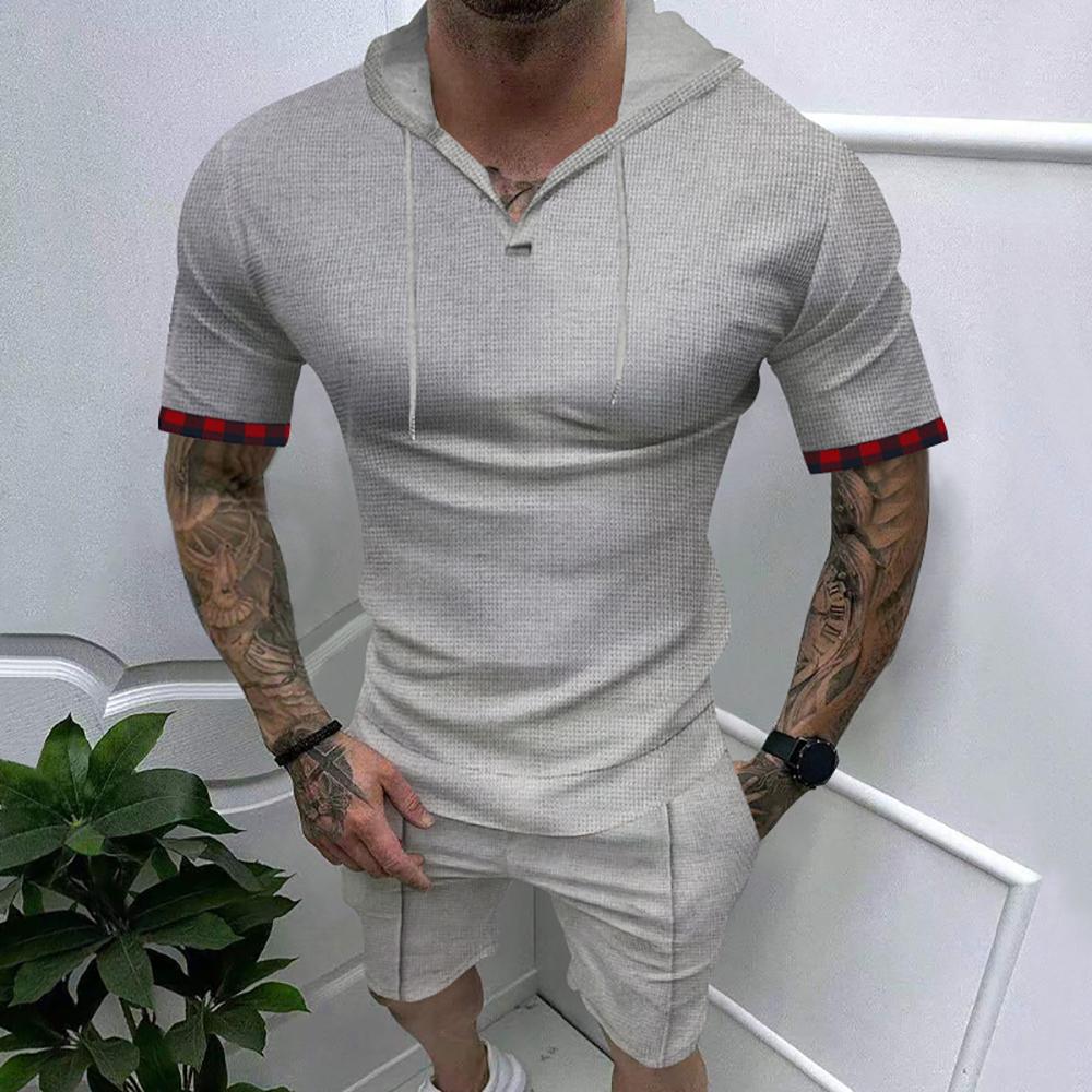 Hooded Short Sleeves T-Shirt With Shorts