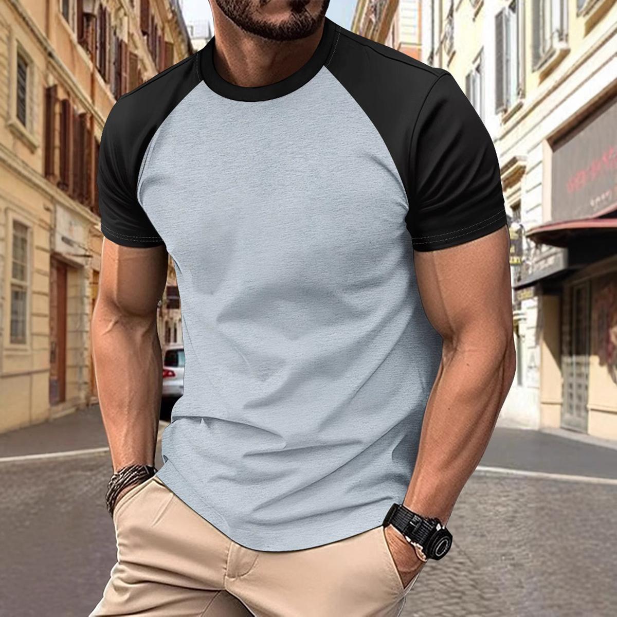 Men Striped Raw Edge T-shirt
