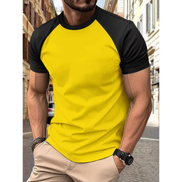 Men Striped Raw Edge T-shirt