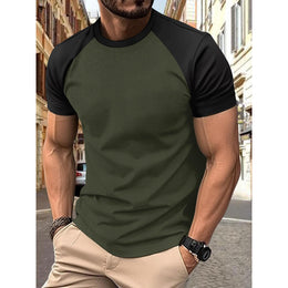 Men Striped Raw Edge T-shirt