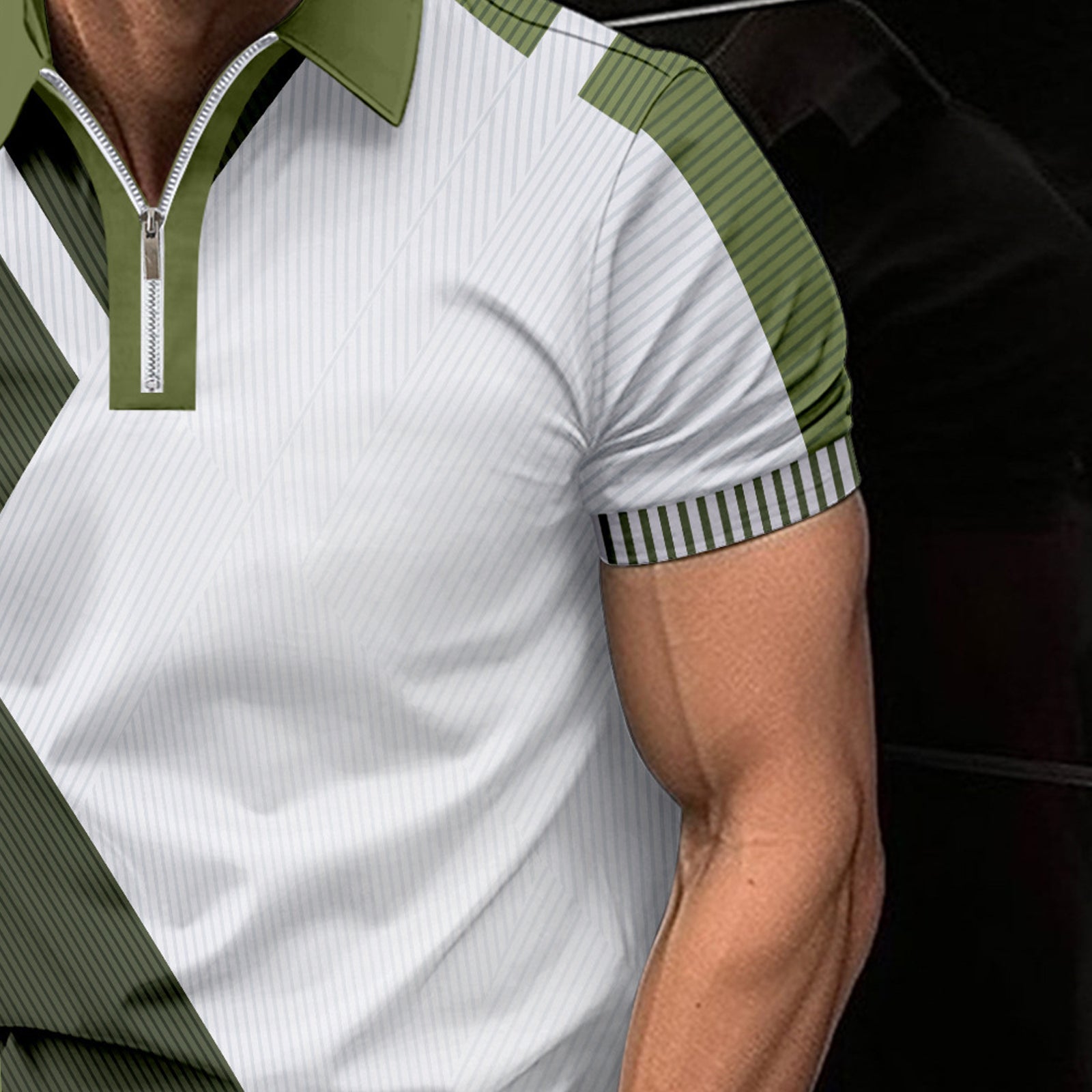 Men Colourblocked Polo Collar Slim Fit T-shirt