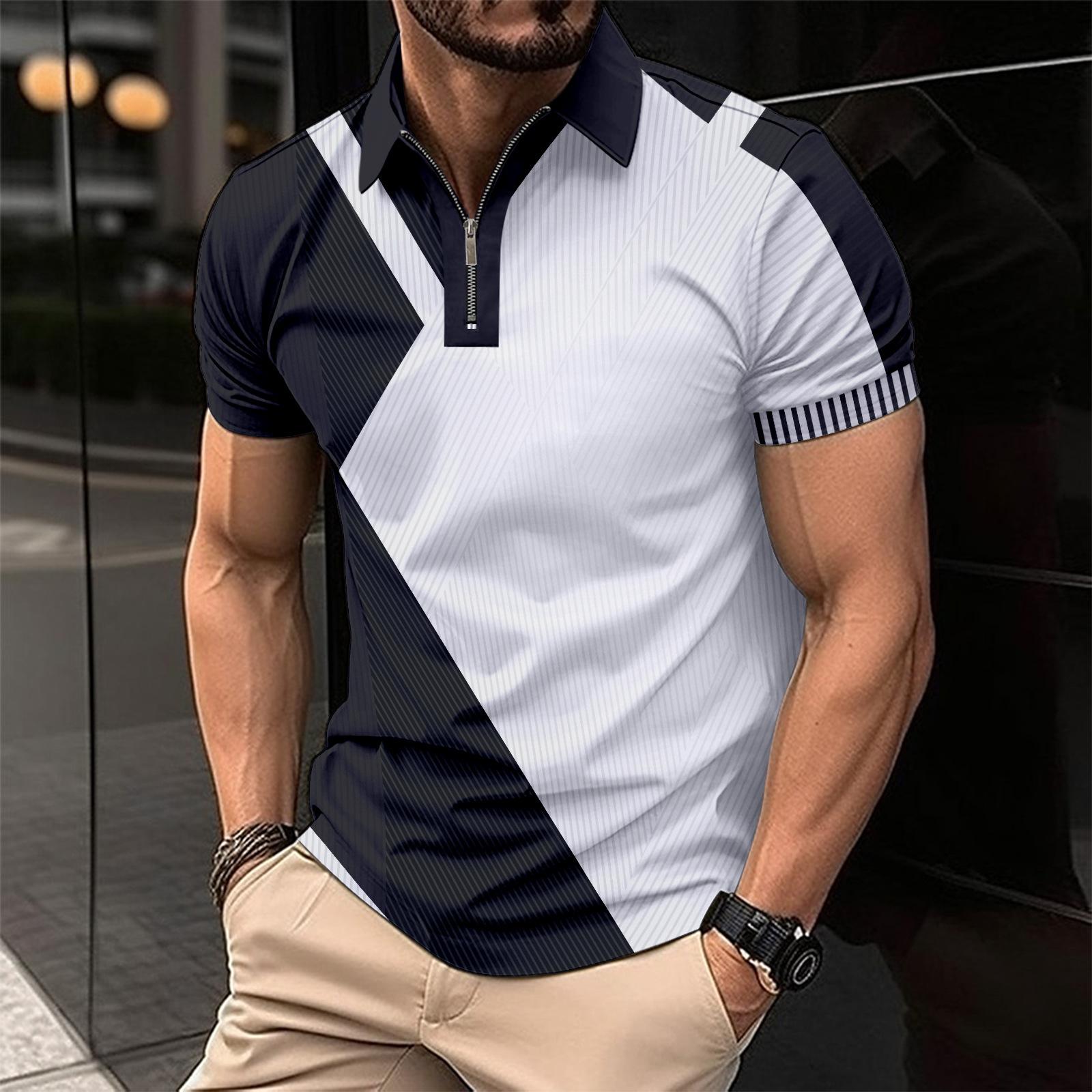 Men Colourblocked Polo Collar T-shirt