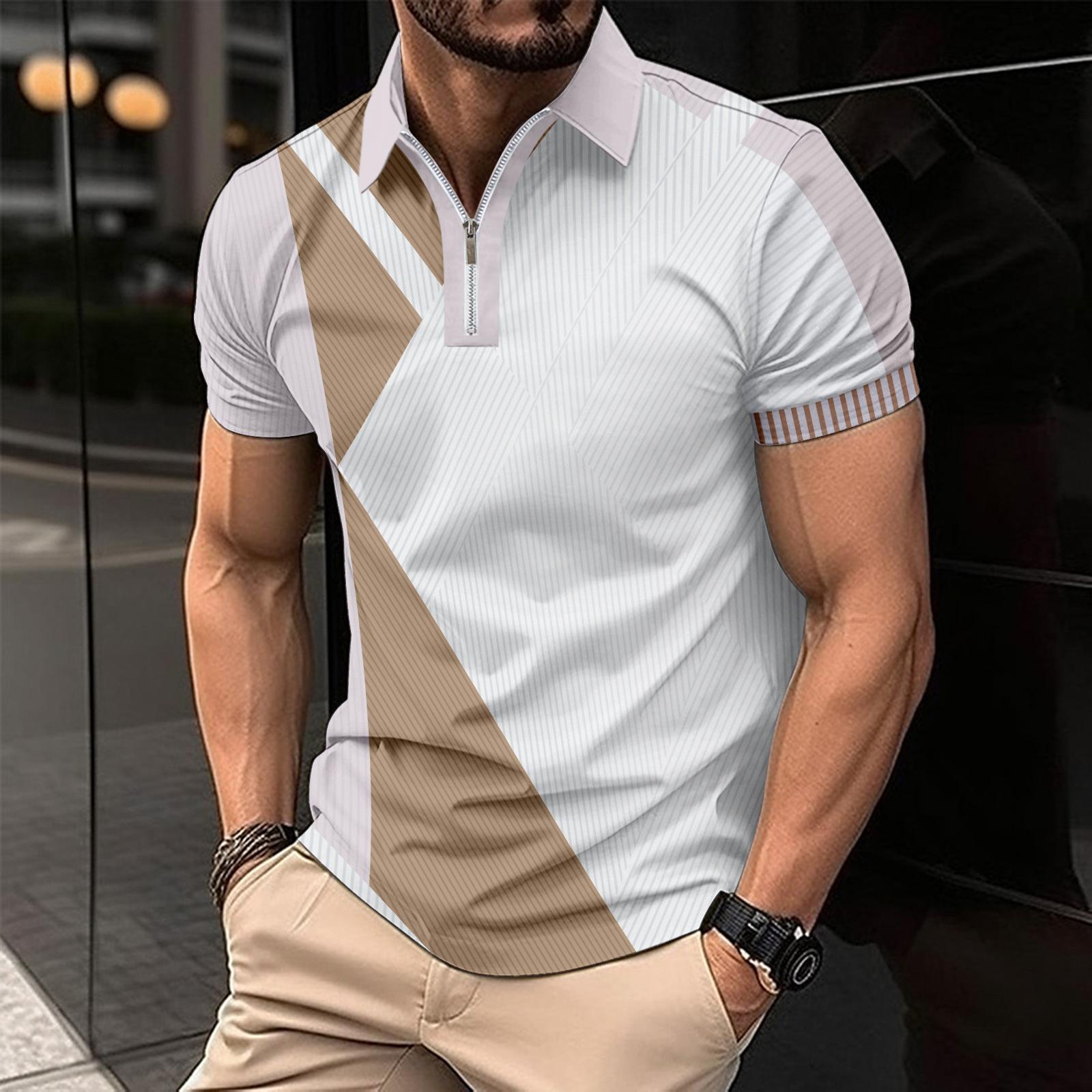 Men Colourblocked Polo Collar Slim Fit T-shirt