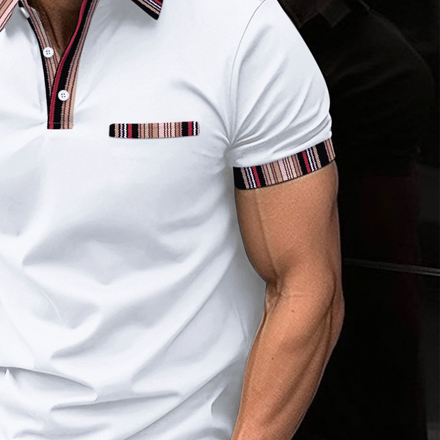 Men Solid Polo Collar T-shirt