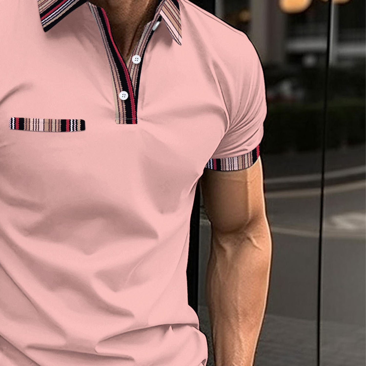 Men Solid Polo Collar Slim Fit T-shirt