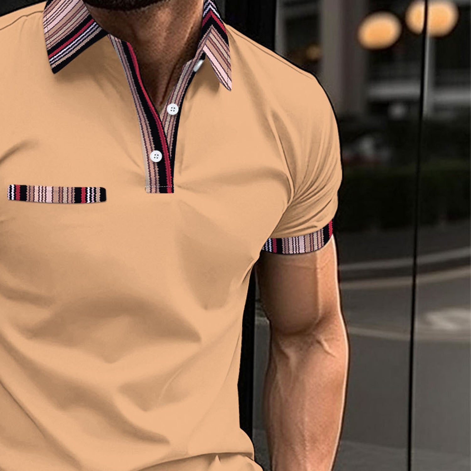 Men Solid Polo Collar T-shirt