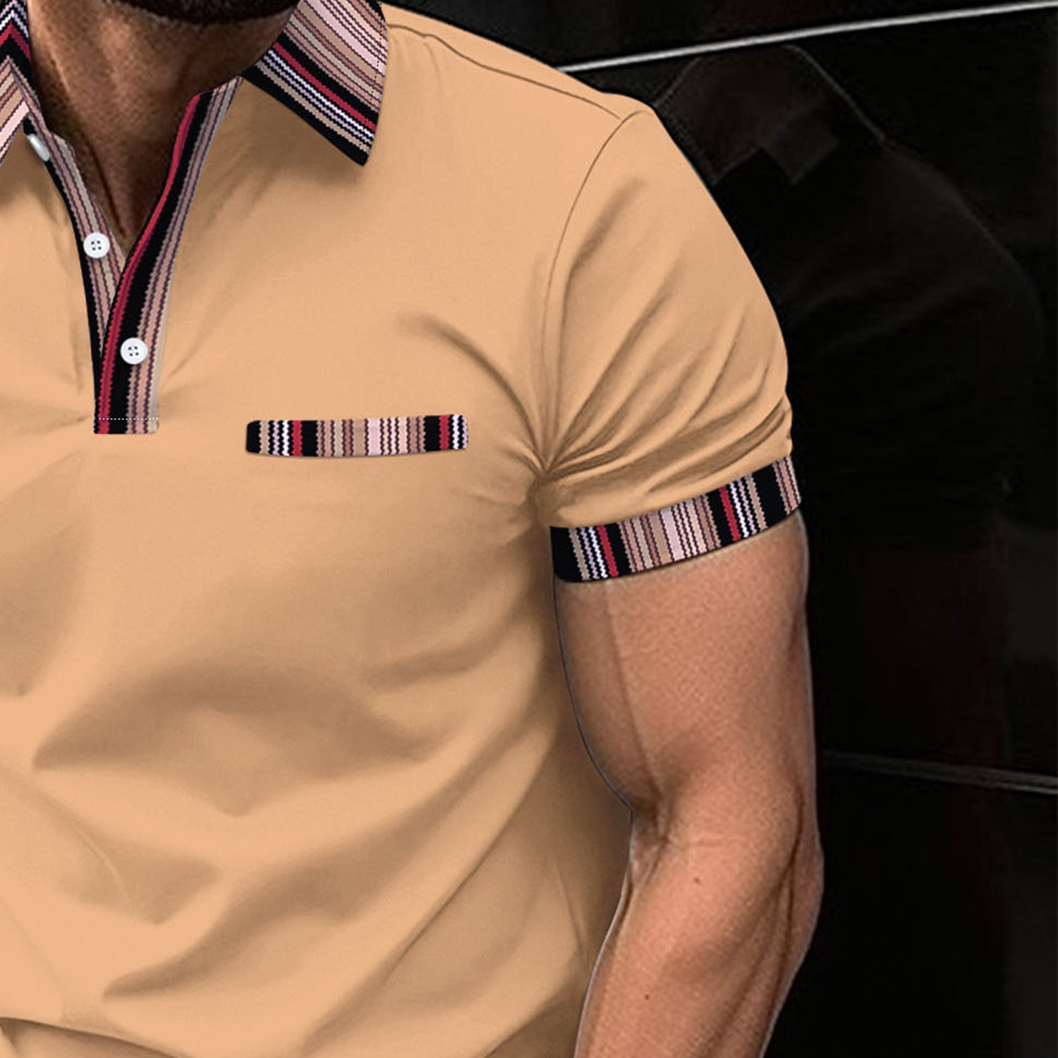 Men Solid Polo Collar T-shirt
