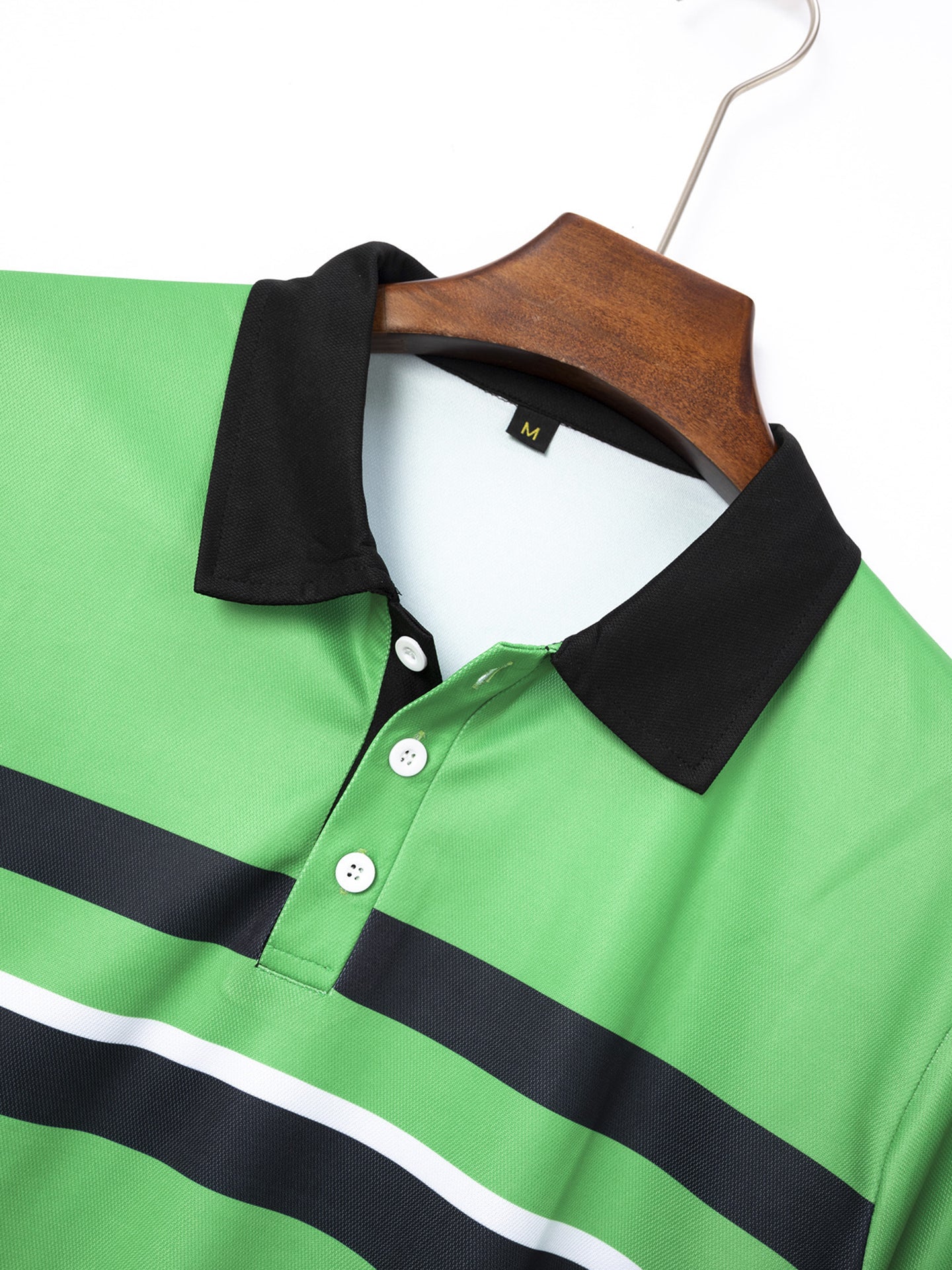 Men Striped Polo Collar T-shirt