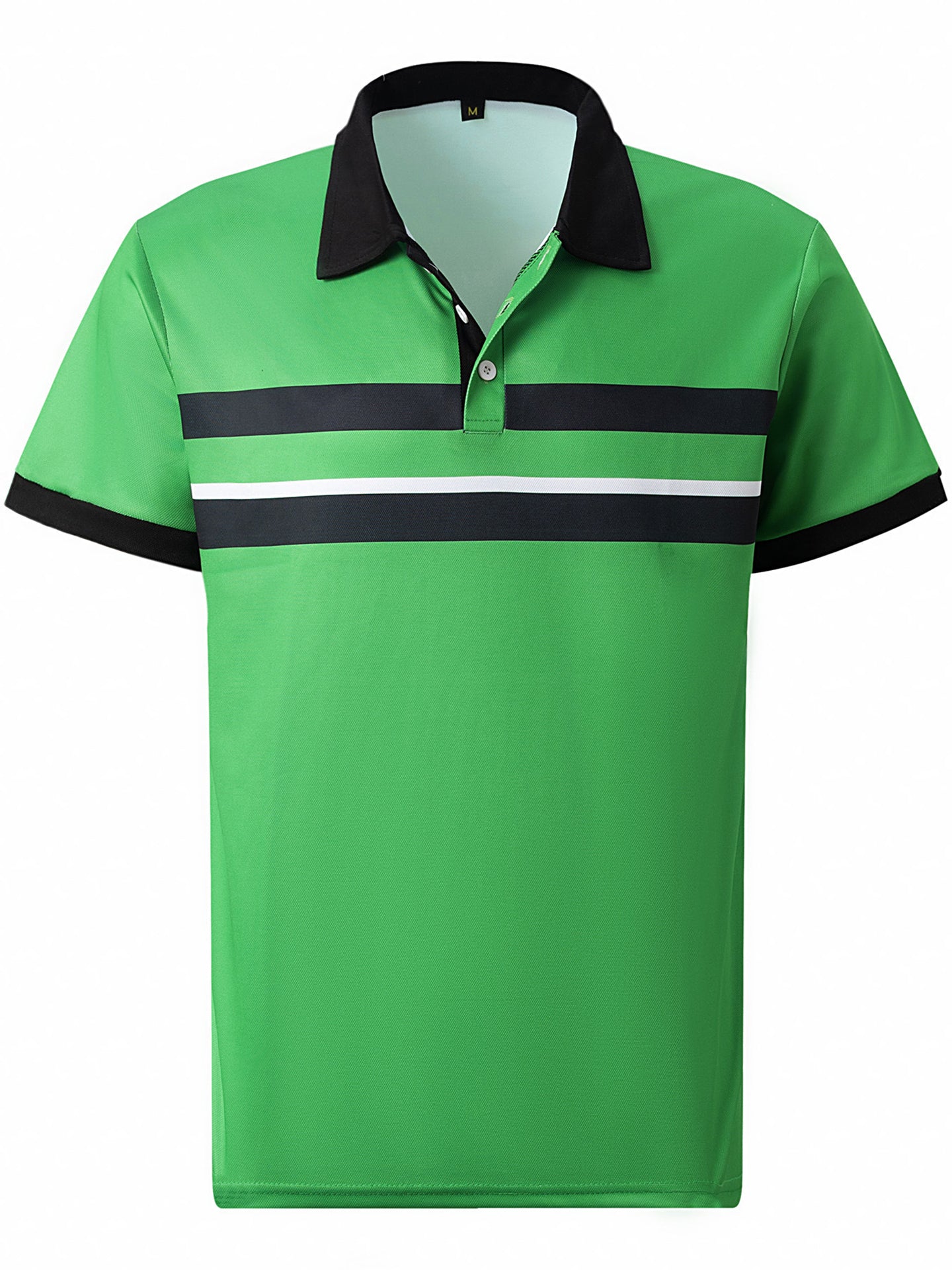 Men Striped Polo Collar T-shirt