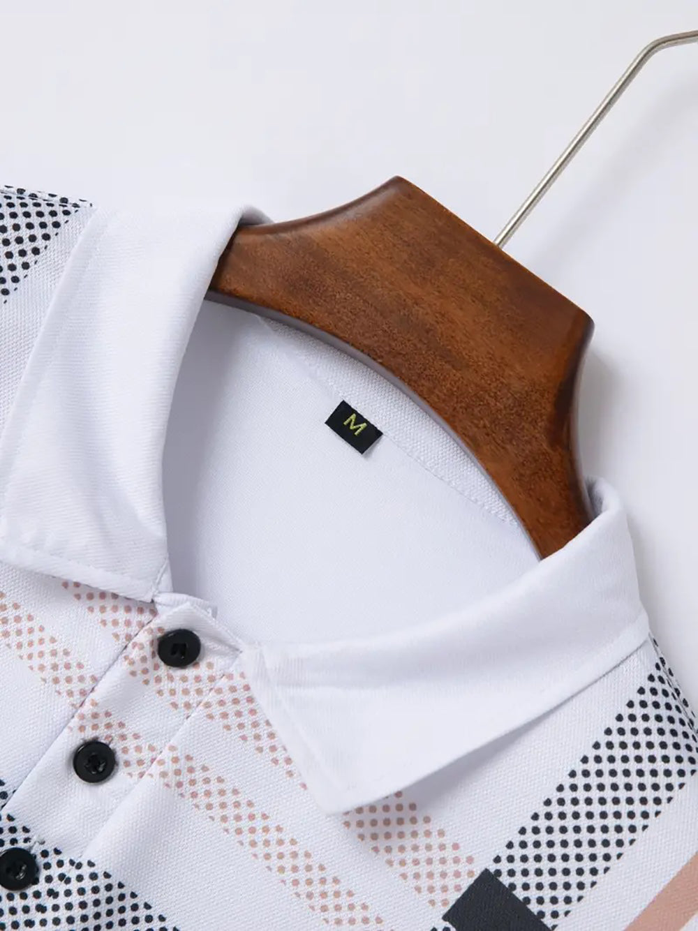 Checked Polo Collar Casual T-shirt