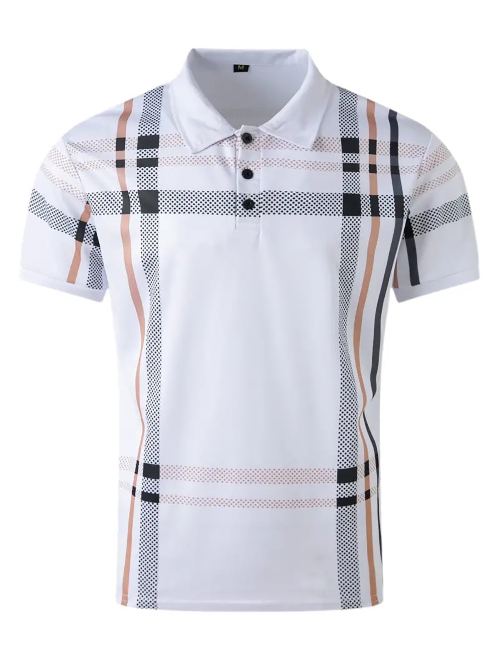 Checked Polo Collar Casual T-shirt