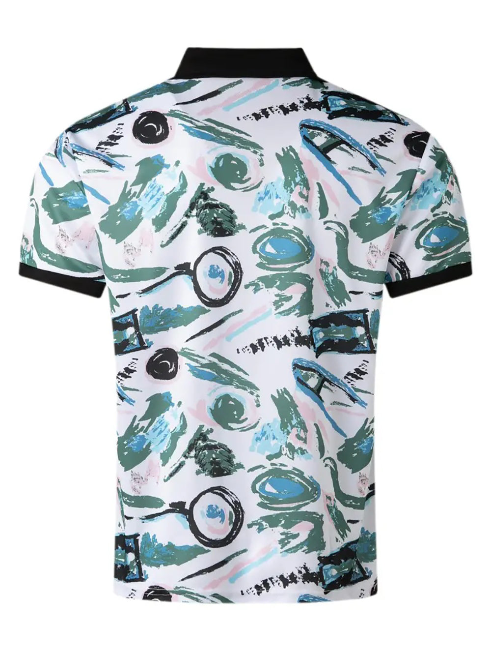Men Abstract Polo Collar T-shirt