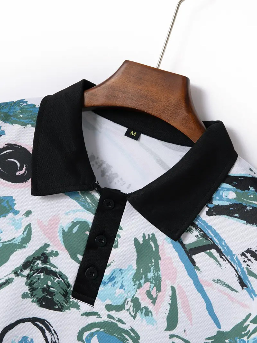 Men Abstract Polo Collar T-shirt