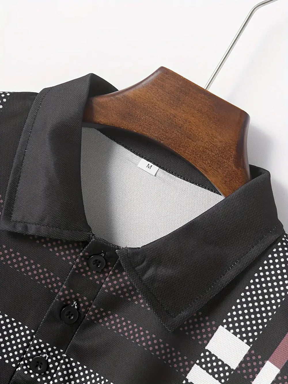Men Checked Polo Collar Slim Fit T-shirt