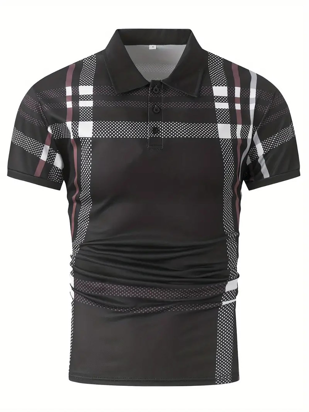 Men Checked Polo Collar Slim Fit T-shirt