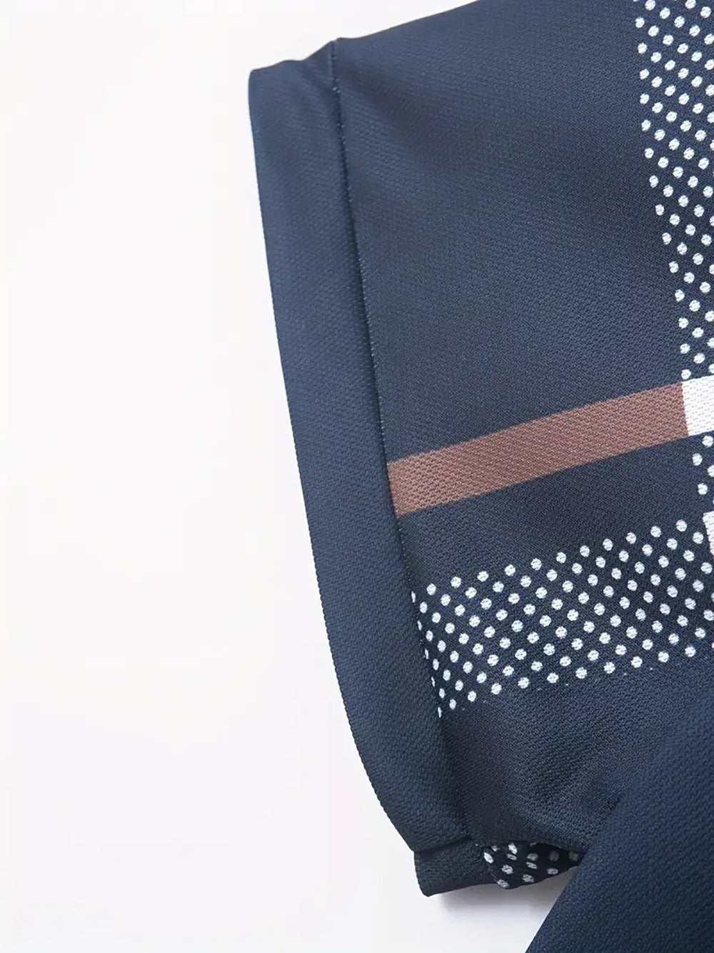 Men Navy Checked Polo T-shirt