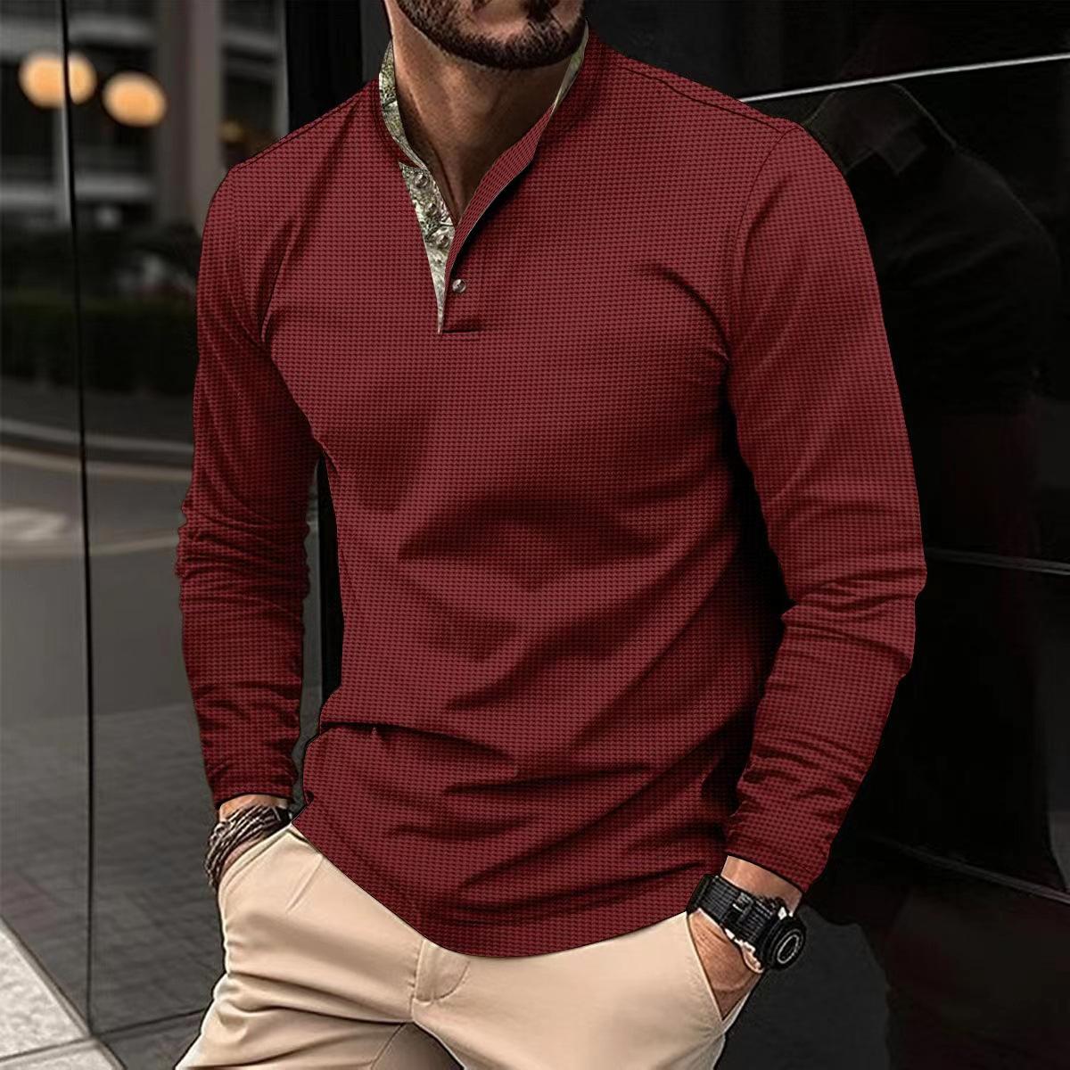 Men Self Design Polo Collar T-shirt