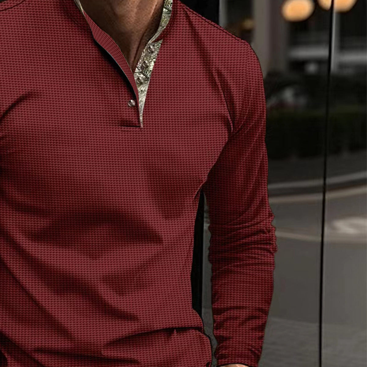 Men Self Design Polo Collar T-shirt